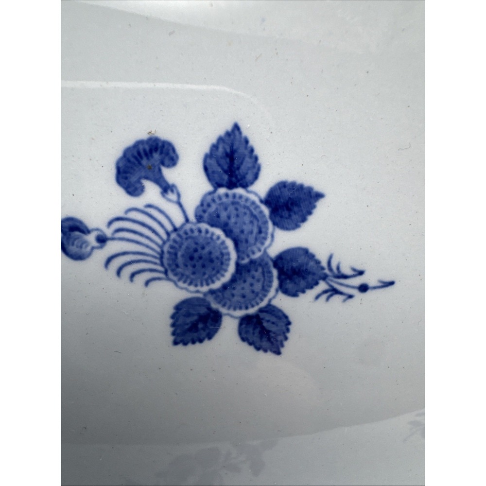 Copeland Spode Gloucester Oval Serving Bowl Blue Vegetable Side Flowers 9" Vtg - Picture 4 of 11